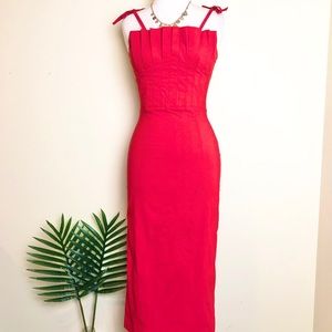 Red holiday party dress